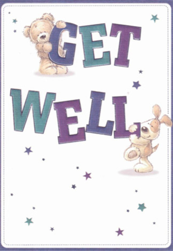 There's something distinctly local and heartfelt about this get well card, as if it was designed with the caring energy found along the streets of St Luke's. At the centre, a delightful scene unfolds: a friendly bear, plush and softly textured, and a loveable puppy with floppy teal-tipped ears, come together to send wishes of comfort and quick recovery. Above and below them, the message 'Get Well' is emblazoned in bold, oversized letters shaded with purples and aquas, grounding the design in cheerful resilience. Sprinkled across the card's soft cream background, a constellation of little stars in twilight blues and violets sparkles-a visual metaphor for hope radiating from every corner of our local community. The tactile details-the bear's downy fur, the puppy's velvet snout-conjure not just the sense of touch, but emotional solace, almost as if their illustrated arms could wrap you in comfort. Every line and curve is considered, in the way that a florist at Flower Delivery St Luke's arranges each stem and bloom, creating bouquets meant to heal and uplift. The lightness in the design feels like morning sun streaming through windows on Whitecross Street, airy and bright. Perfect for pairing with fresh flowers, this card embodies the joy of heartfelt giving, transporting a gentle breeze of encouragement to anyone in recovery here in St Luke's. The thoughtful artistry ensures the card doesn't just convey words, but delivers the whole-hearted support of a caring local community.